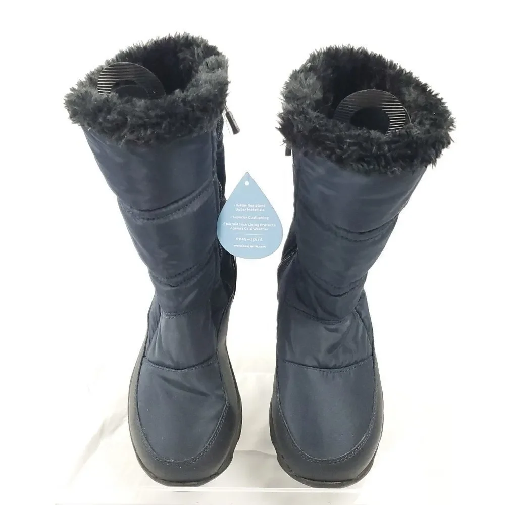 Easy Spirit‎ dark Navy Water Resistant Thermal Sock Lining Winter Boots sz 6.5